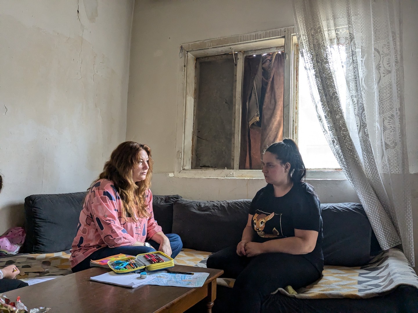 Sandra and Esmerelda in conversation.